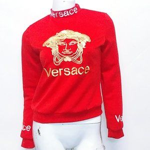 Versace Women's Red Long Sleeve Shirt Size Small (Posh180)